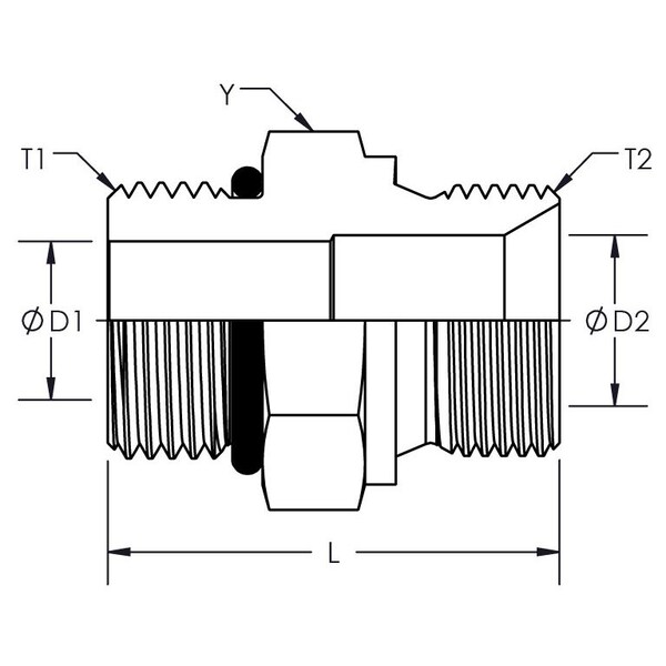 Male O-Ring Boss To Male British Standard Pipe Parallel Straight